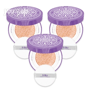 【クッションCCファンデーション(シルキー)ピンクオークル3個セット】